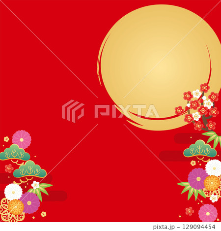 背景素材-お正月のイメージ4-1ベク 129094454