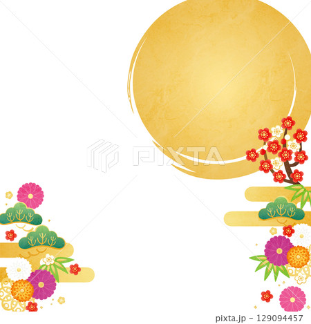 背景素材-お正月のイメージ4-3 129094457