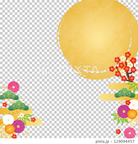 Background material - New Year's image 4-3 Background material - New Year's image 4-3 129094457