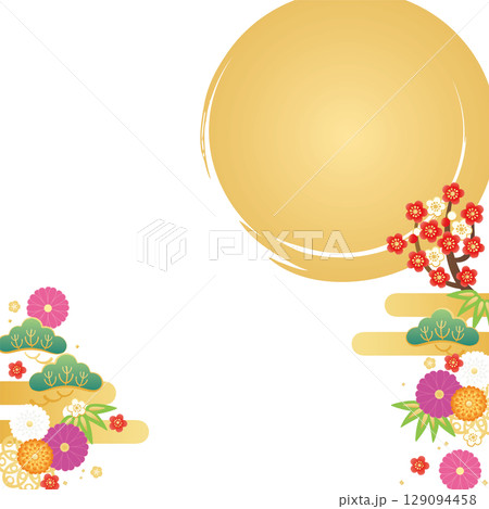 背景素材-お正月のイメージ4-3ベク 129094458