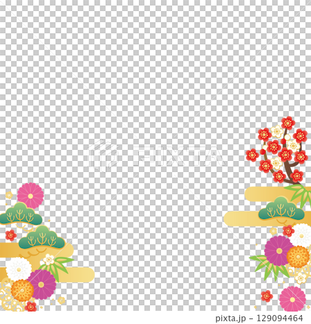 Background material - New Year's image 4-6 Vector 129094464