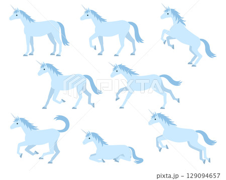 ユニコーンのイラストセット ユニコーンのイラストセット 129094657