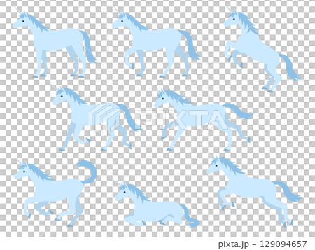 ユニコーンのイラストセット ユニコーンのイラストセット 129094657