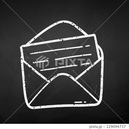 Vector illustration of chalk drawn envelope Vector illustration of chalk drawn envelope 129094737