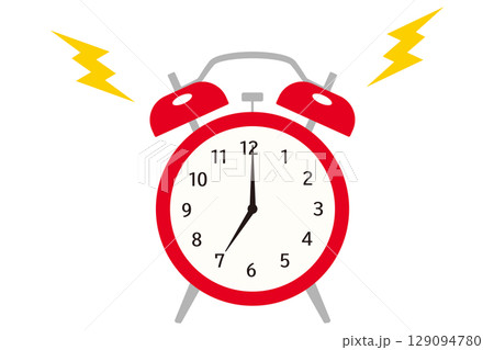 7時の赤い目覚まし時計 7時の赤い目覚まし時計 129094780