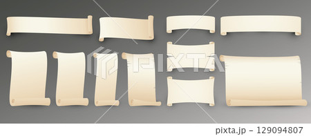 A rolled parchment paper scroll background A rolled parchment paper scroll background 129094807