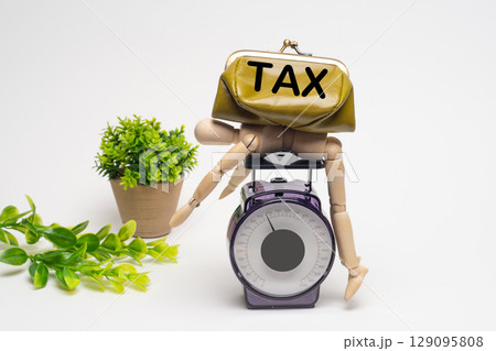 重たい税金に潰されたデッサン人形 重たい税金に潰されたデッサン人形 129095808