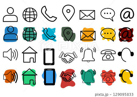 Contact icons set vector Contact icons set vector 129095833