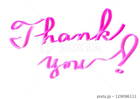 マゼンタの筆記体 Thank you / calligraphy  129096111