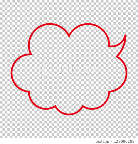 Simple speech bubble illustration with fluffy frame Simple speech bubble illustration with fluffy frame 129096289