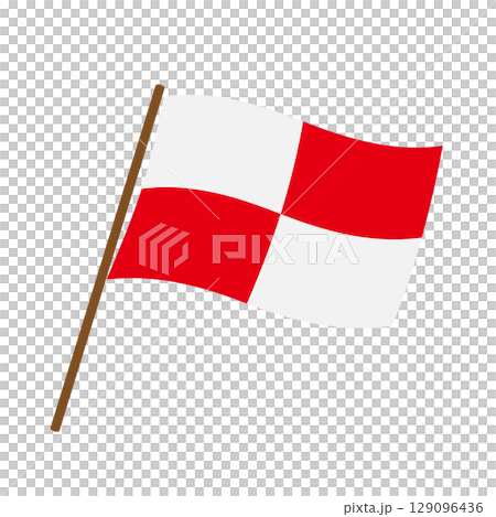 簡單的海嘯旗（U 旗）向量插圖 129096436