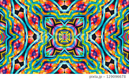 Abstract bright multicolor background, colorful watercolor pattern 129096678