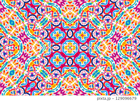 Bright colorful shapes on white background, abstract multicolor pattern 129096679