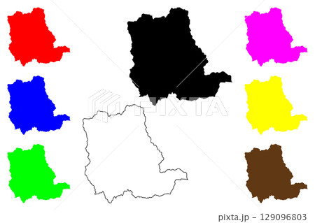 Hadano city (Japan, Nihon-koku or Nippon-koku, Kanto region) map vector illustration, scribble sketch Hadano-shi map 129096803