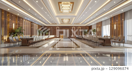Background Setting for Business Conference and Presentation, Background of Conference Hall - Ai Generated 129096874