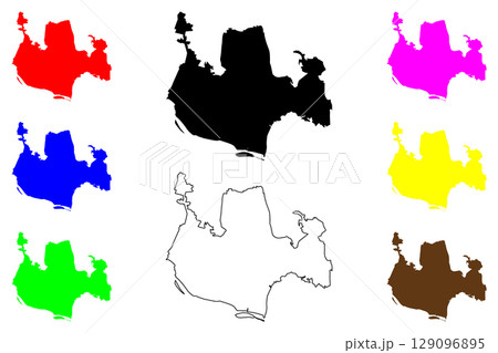 Chofu city (Japan, Nihon-koku or Nippon-koku, Kanto region) map vector illustration, scribble sketch Chofu-shi map 129096895