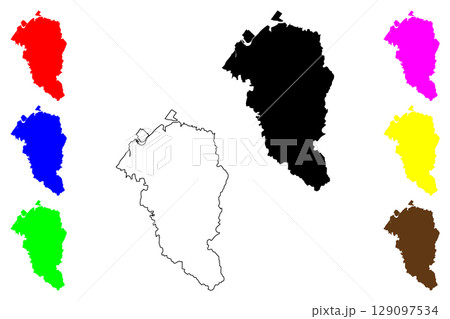Kanazawa city (Japan, Nihon-koku or Nippon-koku, Chubu region) map vector illustration, scribble sketch Kanazawa-shi map 129097534