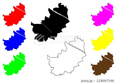 Kazo city (Japan, Nihon-koku or Nippon-koku, Kanto region) map vector illustration, scribble sketch Kazo-shi map 129097546