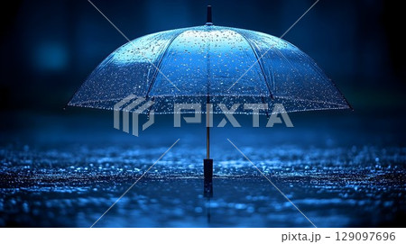 Blue moon water reflection night serenity background 129097696