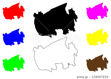 Koga city (Japan, Nihon-koku or Nippon-koku, Kanto region) map vector illustration, scribble sketch Koga-shi map Koga city (Japan, Nihon-koku or Nippon-koku, Kanto region) map vector illustration, scribble sketch Koga-shi map 129097839