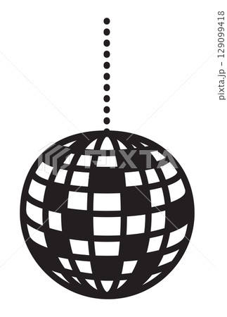 Disco ball, vector black monochrome illustration, discotheque, night club shiny sphere Disco ball, vector black monochrome illustration, discotheque, night club shiny sphere 129099418