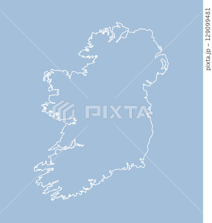 Vector outline map of Ireland line border country 129099481