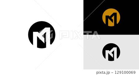 Strong and Unique letter M initials logo design 129100069