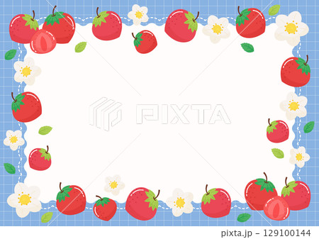 cute strawberry fruit party frame 2 129100144