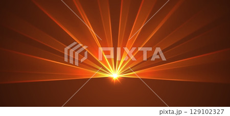 Orange lasers background., glowing rays or neon beams, bright futuristic backdrop.. 129102327