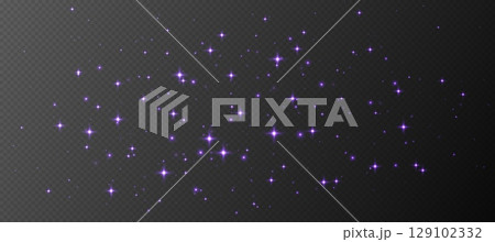 Purple sparkling stars, shiny particles light...のイラスト素材 [129102332] - PIXTA