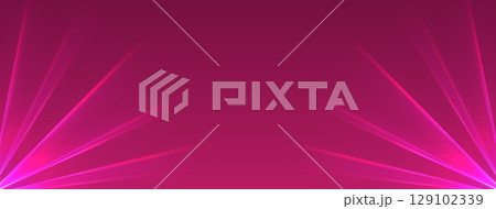 Pink lasers background., glowing rays or neon beams, bright futuristic backdrop.. 129102339