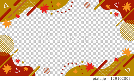 受秋季啟發的抽象幾何圖案框架材料。背景材料。 16:9 尺寸。向量 129102802