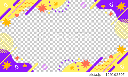 Abstract geometric pattern frame material inspired by Halloween. Background material. 16:9 size. Vector 129102805