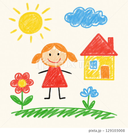 子供の落書き風のイラスト「AI生成画像」 129103008