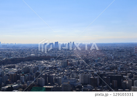 恵比寿からみたスカイツリー方面の都市風景 恵比寿からみたスカイツリー方面の都市風景 129103331