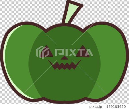 笑うかわいいカボチャ　緑 129103420