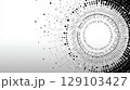 Abstract circular halftone dots pattern expanding from center forming a tunnel 129103427