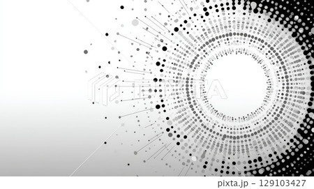 Abstract circular halftone dots pattern expanding from center forming a tunnel 129103427