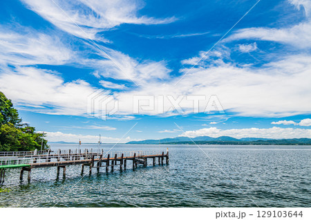 琵琶湖風景 滋賀県高島市海津大崎からの眺め 琵琶湖風景 滋賀県高島市海津大崎からの眺め 129103644