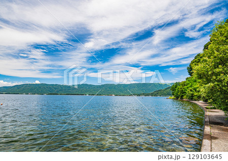 琵琶湖風景 滋賀県高島市海津大崎からの眺め 琵琶湖風景 滋賀県高島市海津大崎からの眺め 129103645