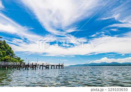 琵琶湖風景 滋賀県高島市海津大崎からの眺め 琵琶湖風景 滋賀県高島市海津大崎からの眺め 129103650