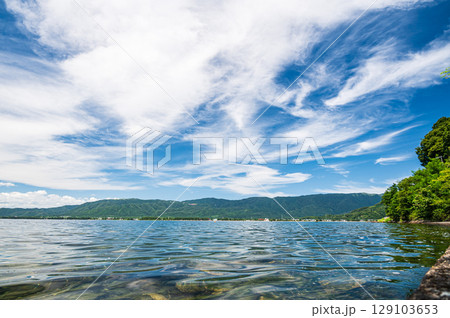 琵琶湖風景 滋賀県高島市海津大崎からの眺め 琵琶湖風景 滋賀県高島市海津大崎からの眺め 129103653