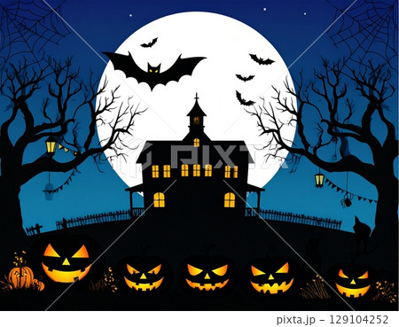 ハロウィーンの夜と風景 129104252