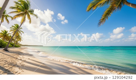 Beautiful beaches and blue skies 129104292