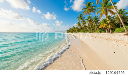 絶景のカリブ海のビーチ 129104293