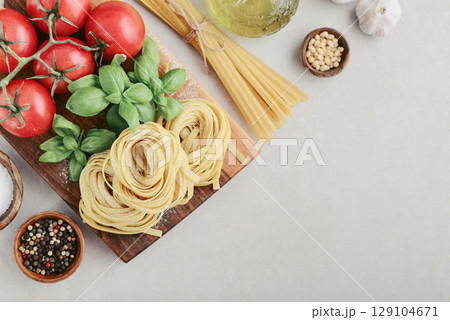 Ingredients  traditional Italian cuisine 129104671