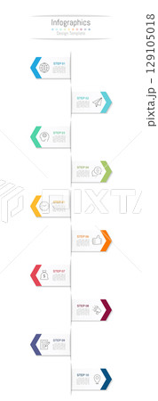 Infographic 10 options design elements for your business data. Vector Illustration. 129105018