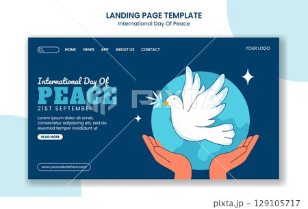 Flat Illustration Template of Peace Day Celebration for Social Media Landing Page Content Flat Illustration Template of Peace Day Celebration for Social Media Landing Page Content 129105717