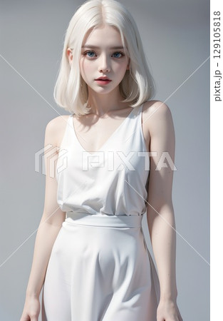 アルビノの美少女 129105818