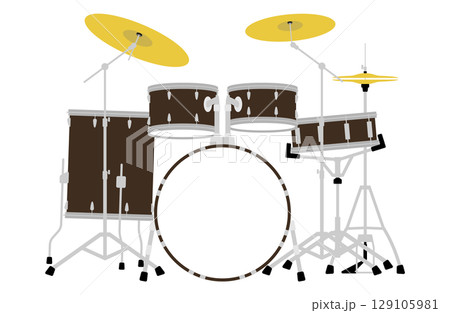 ドラムセットのベクターイラスト シンプル 129105981
